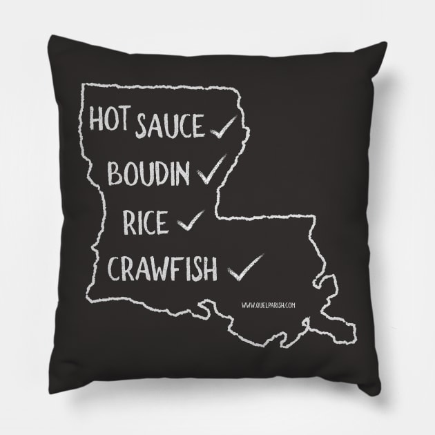 Louisiana Food List Pillow by quelparish