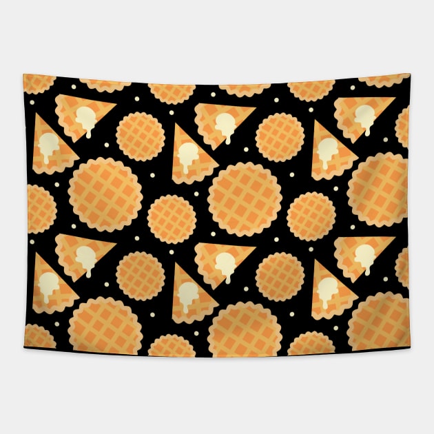 Apple Pie Thanksgiving Food Pattern Tapestry by HotHibiscus