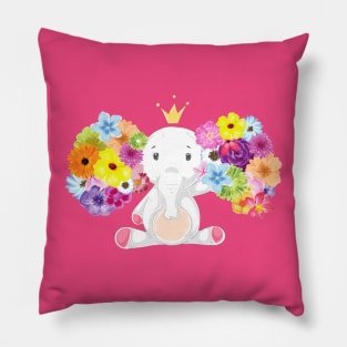 Flowers Elephant Pillow