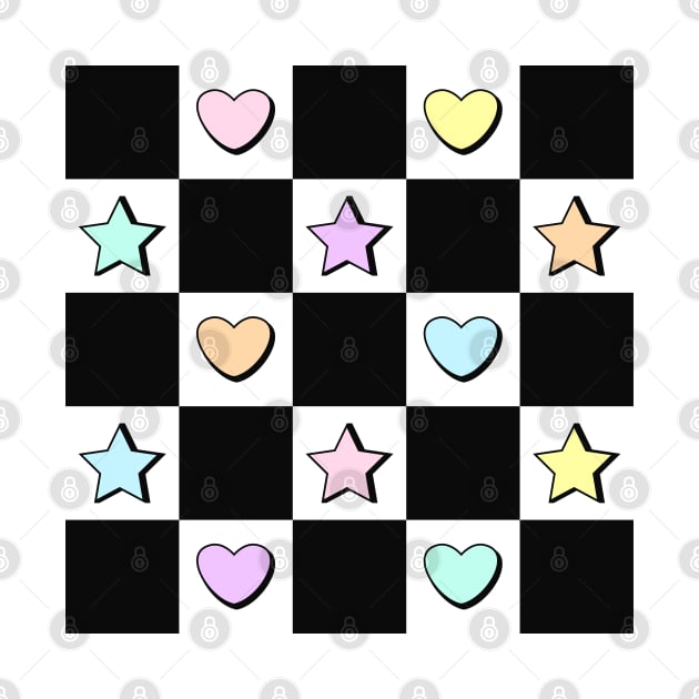 Convo Hearts Stars Checkerboard by designgoodstore_2