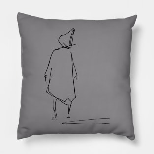 Line Art Man Figure Pillow