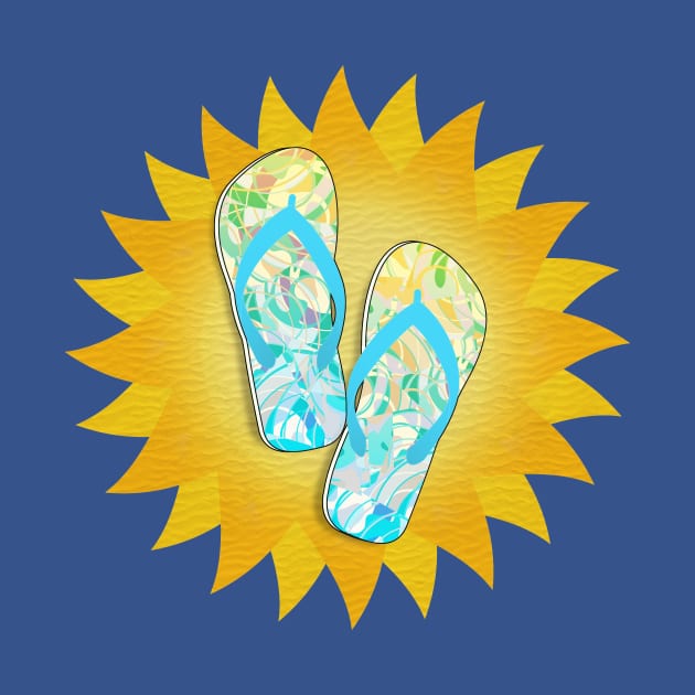 Sunny Beach Day Flip-Flops by Gravityx9