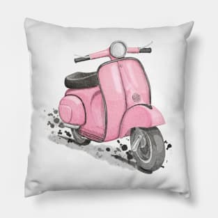 Pink Classic Retro Scooter Pillow