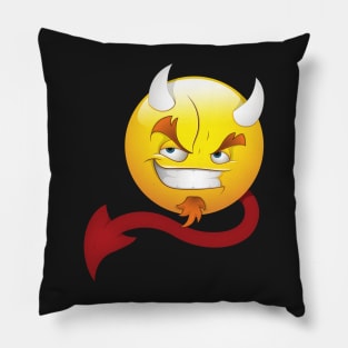 Devil Smiley Face Emoticon Pillow