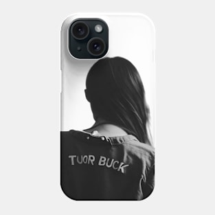 Woman turning her back, black and white illustration, classic Phone Case