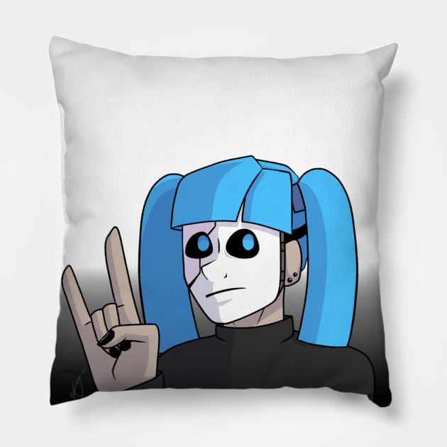 Sally Face Pillow by WhiteRabbitWeirdo