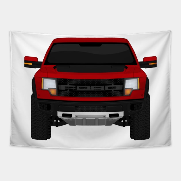 Raptor ruby red +hood decal Tapestry by VENZ0LIC