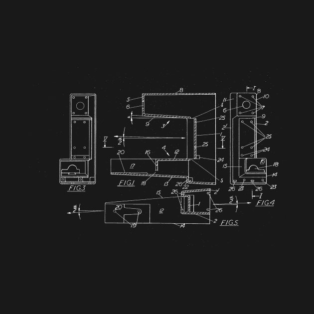 Casing for Sewing Machine Vintage Patent Hand Drawing by TheYoungDesigns