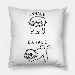 Inhale Exhale Maltese Pillow