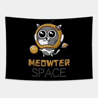 Meowter Space Cat - Funny Astronaut Cat In Space Tapestry