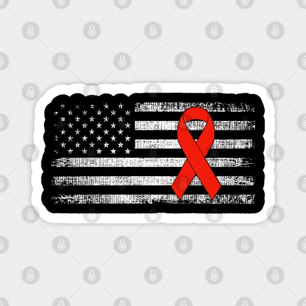 Throat Cancer Awareness Ribbon Classic American Flag Magnet by Gendon Design