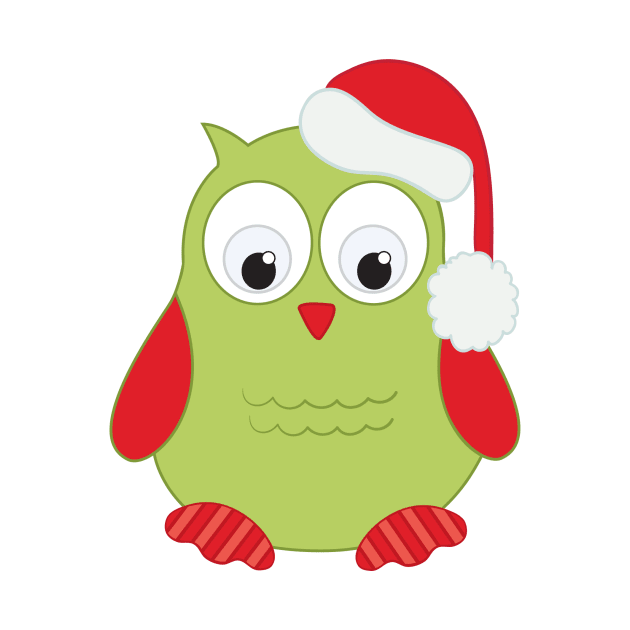 Cute Santa Owl by painteddreamsdesigns