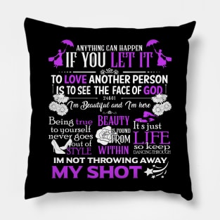 Broadway Motivational Quotes Pillow