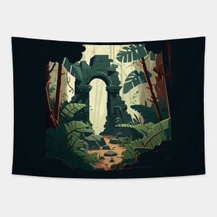 Ancient Ruins Hidden in a Jungle Tapestry