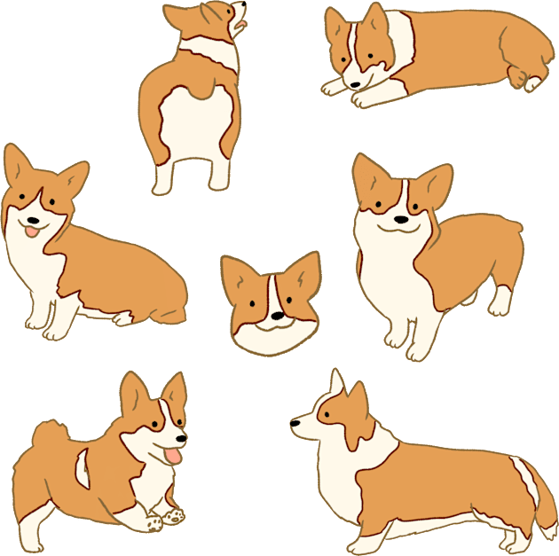 Corgi illustration pack Kids T-Shirt by Mayarart