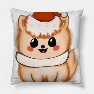 Cute Pomeranian Drawing Pillow