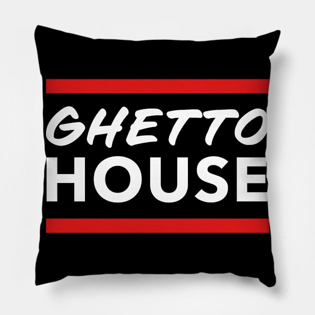 Ghetto House Music Minimalist Booty House Juke Pillow by Super Fresh Art