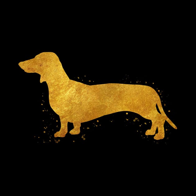 Dachshund dog golden art by Yahya Art