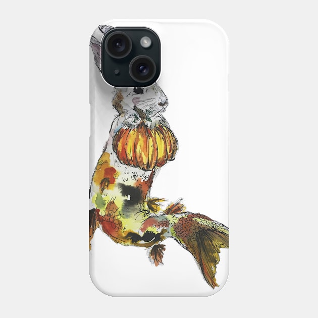 Autumn Koi Mermaid Bunny Phone Case by aquabun