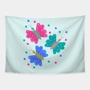 Fluttering rainbow Butterflies Tapestry