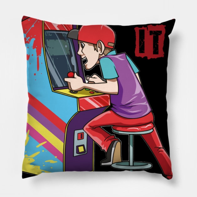 Arcade Game Machine Retro Gaming 80s Oldschool Gamer Pillow by melostore