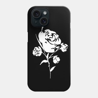 White Rose on Black Phone Case