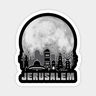 Jerusalem Israel Skyline Full Moon Magnet