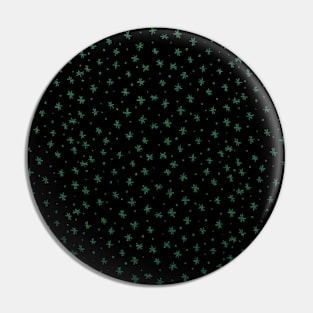 Snowflakes and dots - green and black Pin