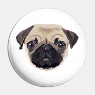 Pug Life on White Pin