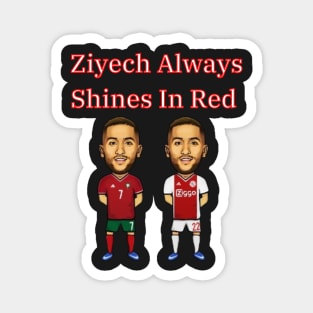 Ziyech Always Shines In Red - Morocco Football Magnet