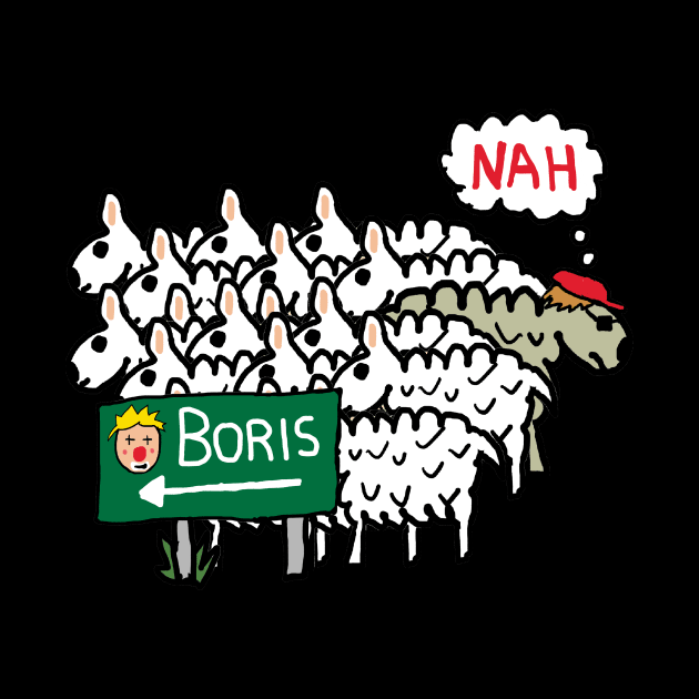 Funny Anti Boris Johnson Sheep by Mark Ewbie