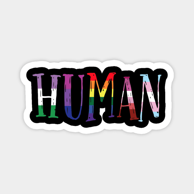 Human flag LGBT gay pride month transgender Magnet by Wolfek246