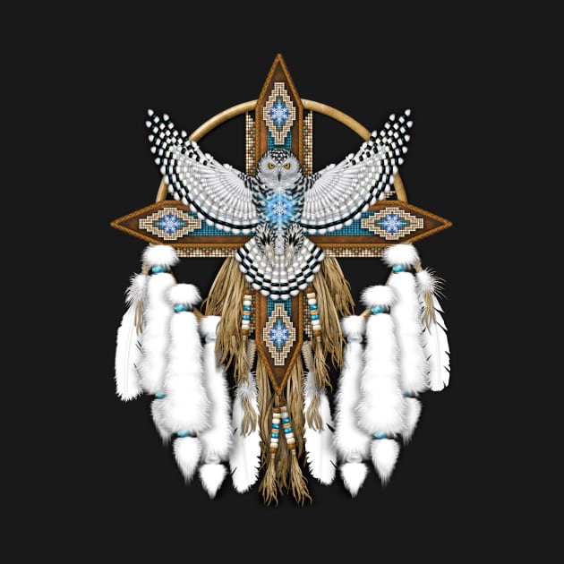 Snowy Owl Native American Mandala by NaumaddicArts