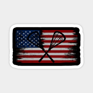 lacrosse american flag Magnet