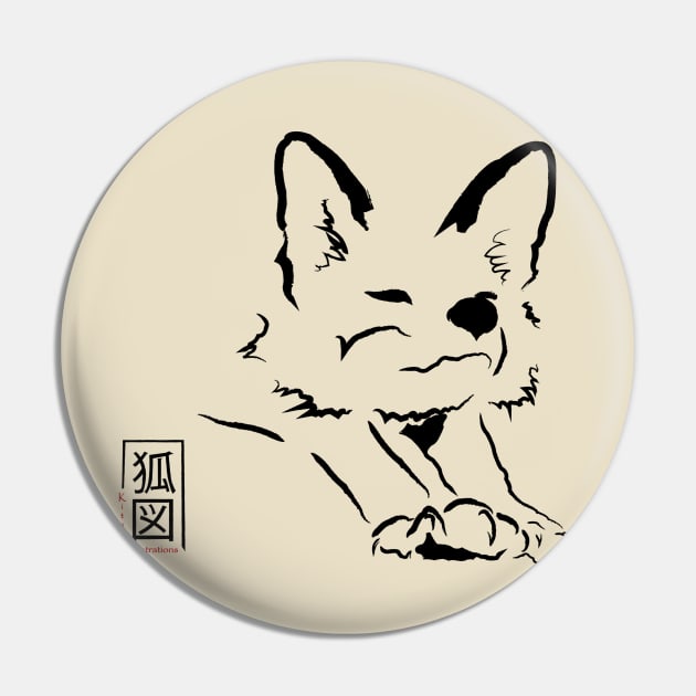 Stretching Kitsune Pin by KitsuneIllustrations