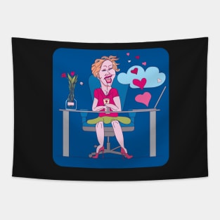 Boss Girl Working from home Tapestry