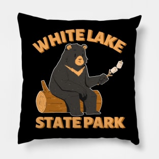White Lake State Park Camping Bear Pillow