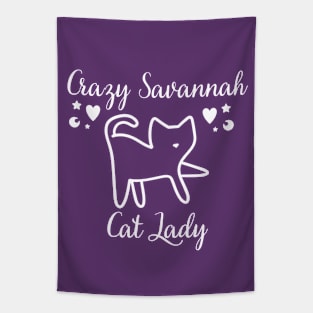 Crazy Savannah Cat Lady Tapestry