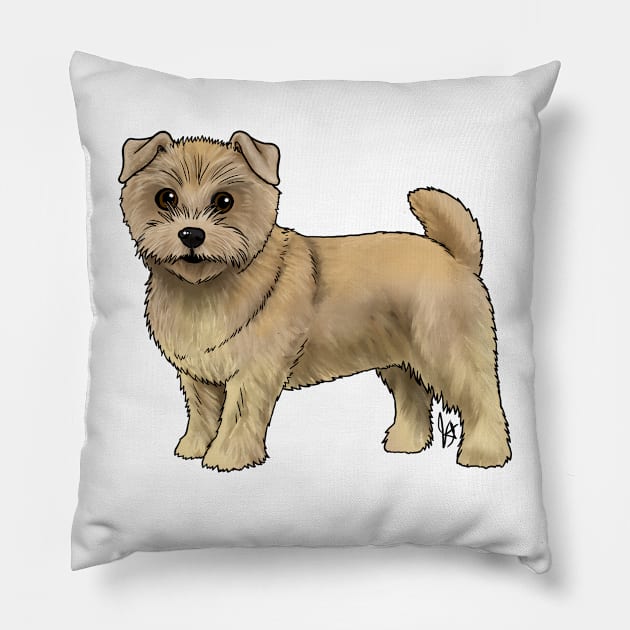 Dog - Norfolk Terrier - Wheaten Pillow by Jen's Dogs Custom Gifts and Designs