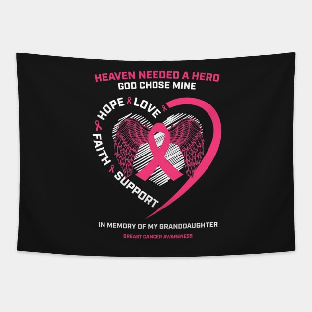 In Memory Of My Granddaughter Pink Breast Cancer Awareness Tapestry by CarolIrvine