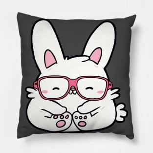 Bunny With Glasses Pillow