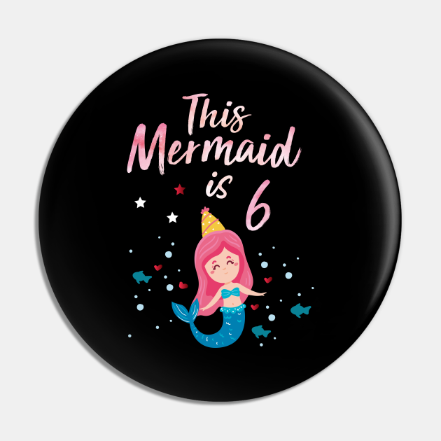 Girls 6th Birthday, This Mermaid Is 6 Years Old, Mermaid birthday gift