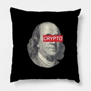 Dollar Man Has Crypto Eyes Pillow