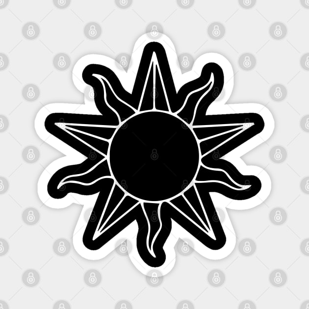 bohemian astrological design with sun, stars and sunburst. Boho linear icons or symbols in trendy minimalist style. Modern art Magnet by zaiynabhw