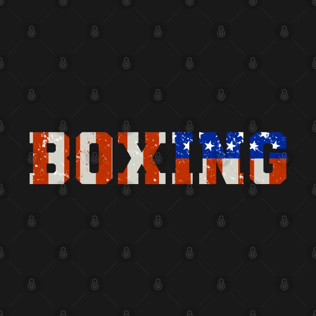 American flag boxing vintage style by snnt