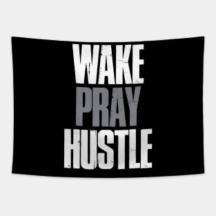 Wake Pray Hustle Motivational Tapestry