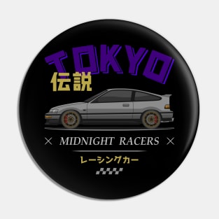 Midnight Racer Silver CRX JDM Pin