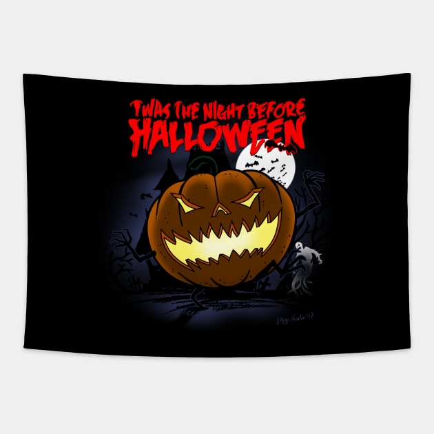 Spooky Scary Halloween Pumpkin Quote Tapestry by BoggsNicolas