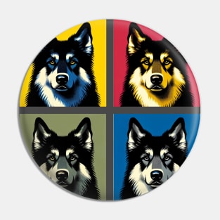 Norwegian Elkhound Pop Art - Dog Lovers Pin