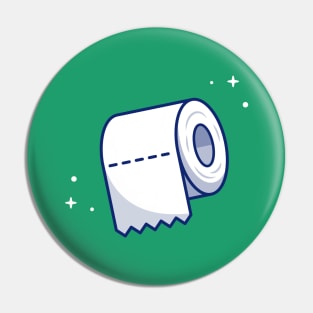 Toilet Tissue Paper Roll Cartoon Pin